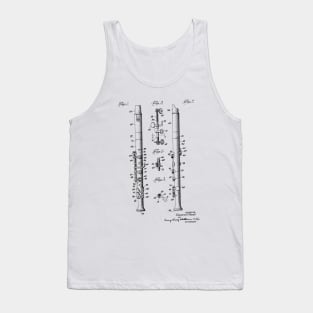 Flute Vintage Patent Hand Drawing Tank Top